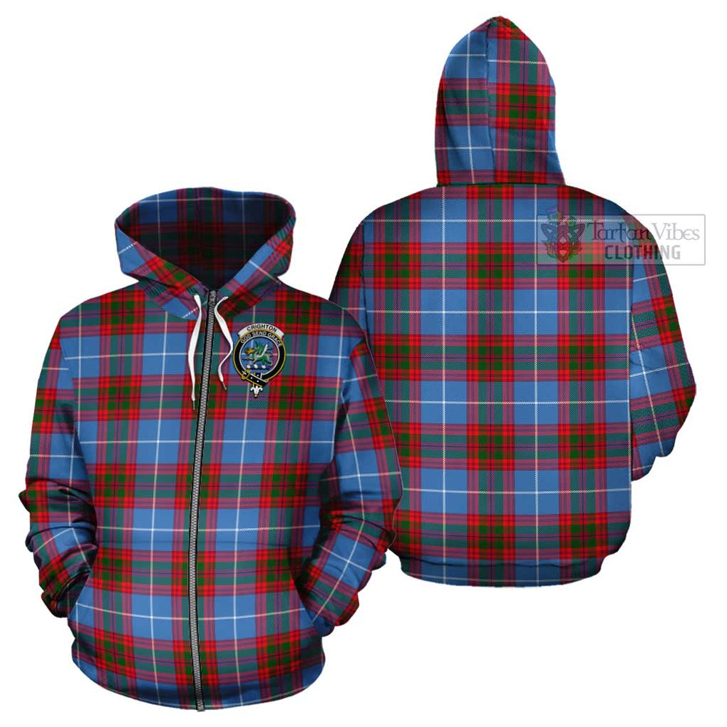 Crighton Tartan Cotton Hoodie with Family Crest - Tartan Vibes Clothing