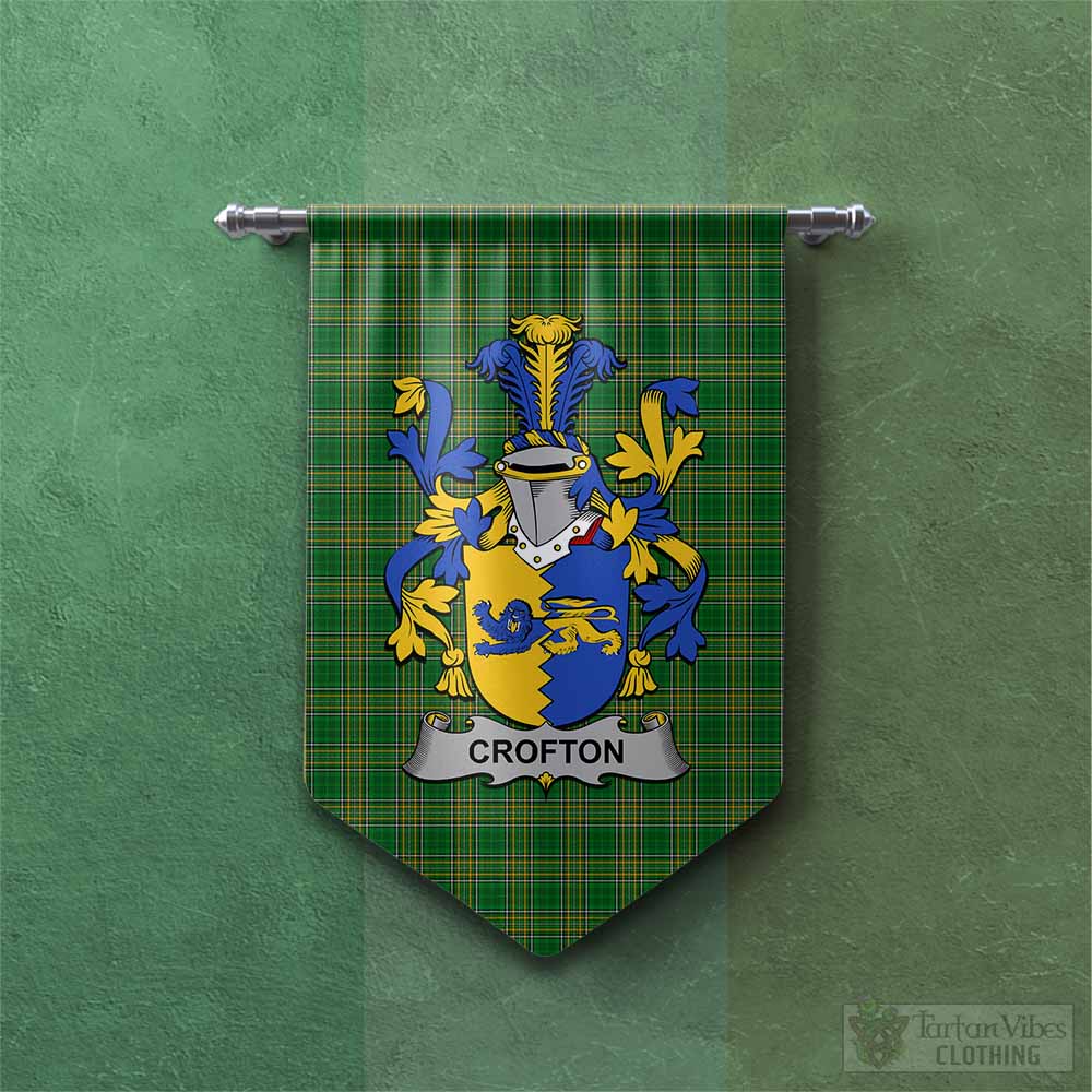 Crofton Irish Clan Tartan Gonfalon, Tartan Banner with Coat of Arms Chevron - Tartan Vibes Clothing