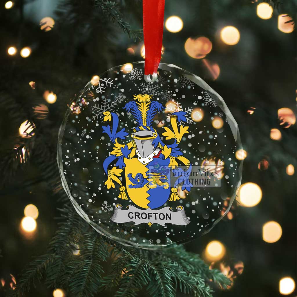 Crofton Irish Clan Christmas Glass Ornament with Coat of Arms - 2D-tartanvibesclothing