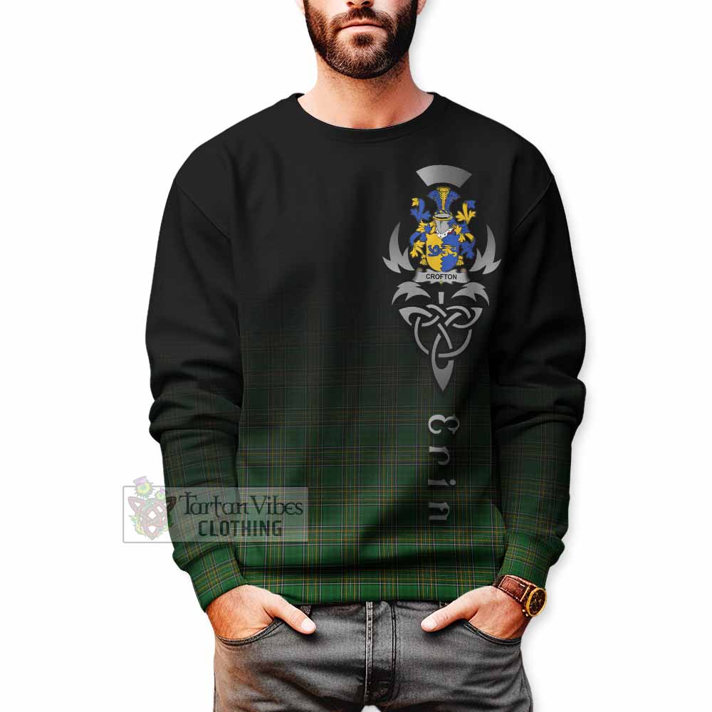 Tartan Vibes Clothing Crofton Irish Clan Sweatshirt with Coat of Arms Erin Go Bragh Celtic Inspired