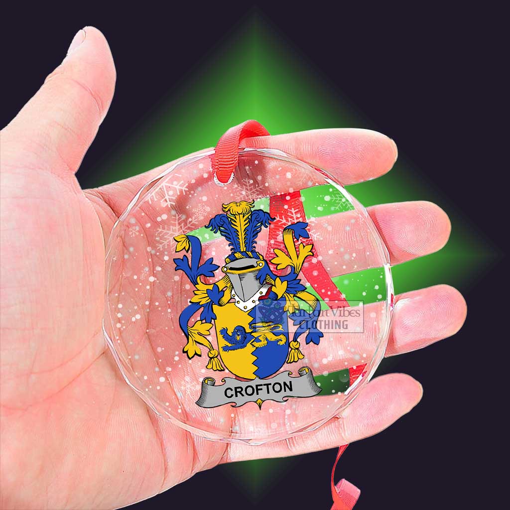 Crofton Irish Clan Christmas Glass Ornament with Coat of Arms - 2D-tartanvibesclothing