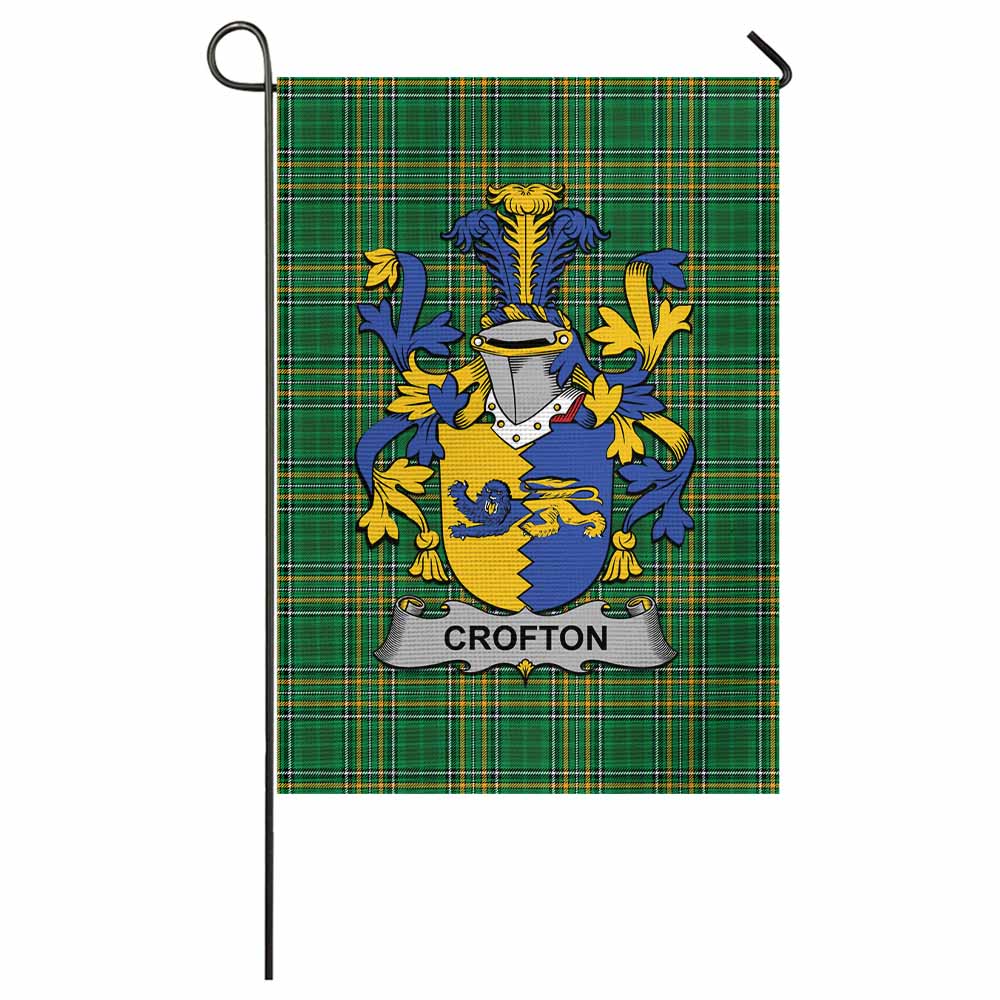 Crofton Irish Clan Tartan Flag with Coat of Arms