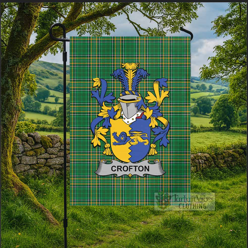 Crofton Irish Clan Tartan Flag with Coat of Arms