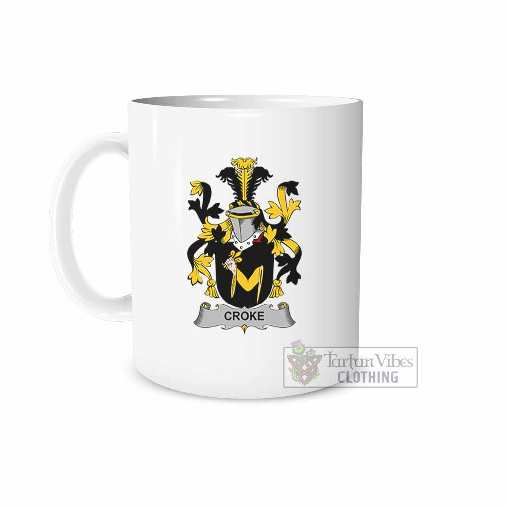 Croke Irish Clan Coat of Arms Ceramic Mug White - 2D-tartanvibesclothing