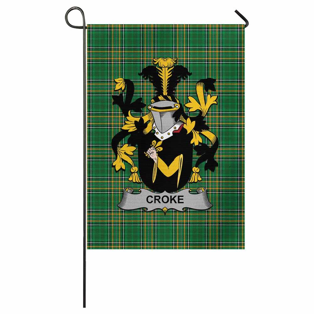 Croke Irish Clan Tartan Flag with Coat of Arms