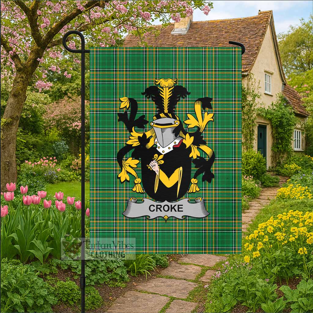 Croke Irish Clan Tartan Flag with Coat of Arms