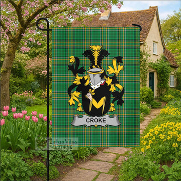 Croke Irish Clan Tartan Flag with Coat of Arms