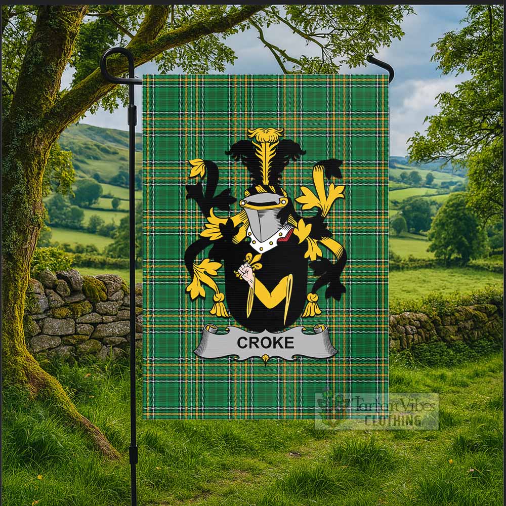Croke Irish Clan Tartan Flag with Coat of Arms