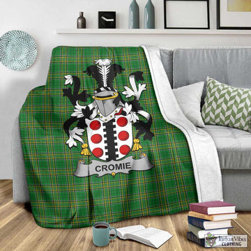 Tartan Vibes Clothing Cromie Irish Clan Tartan Blanket with Coat of Arms