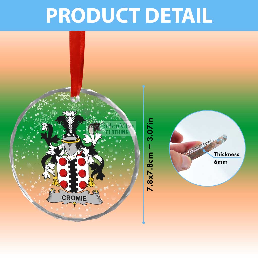 Cromie Irish Clan Christmas Glass Ornament with Coat of Arms - 2D-tartanvibesclothing