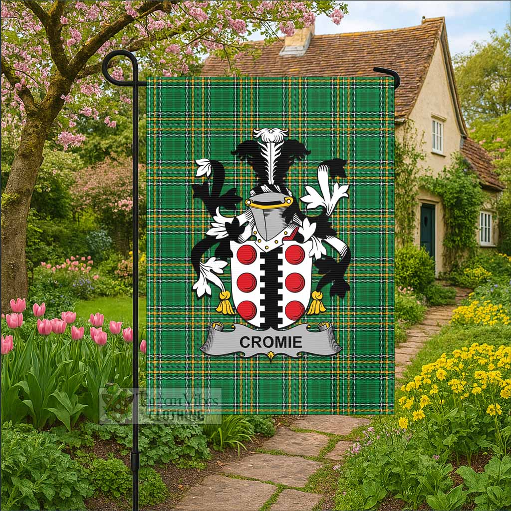 Cromie Irish Clan Tartan Flag with Coat of Arms