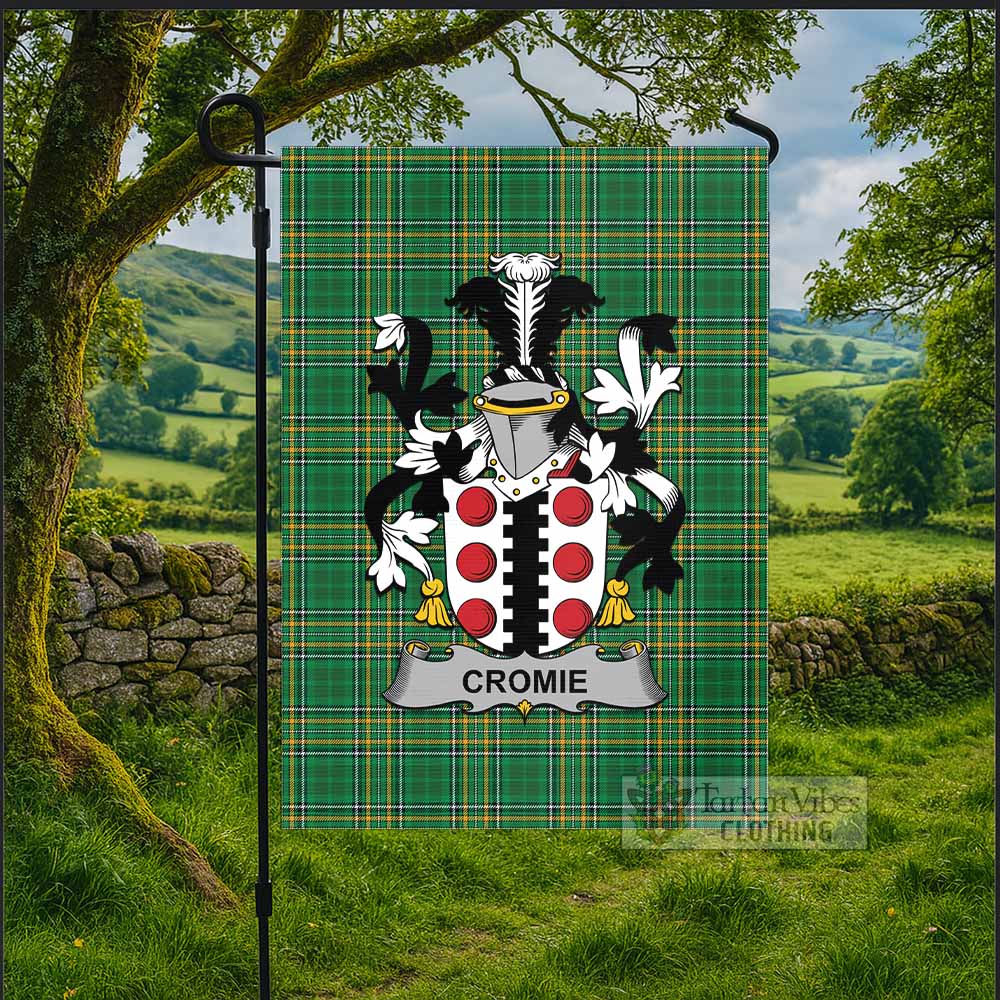 Cromie Irish Clan Tartan Flag with Coat of Arms