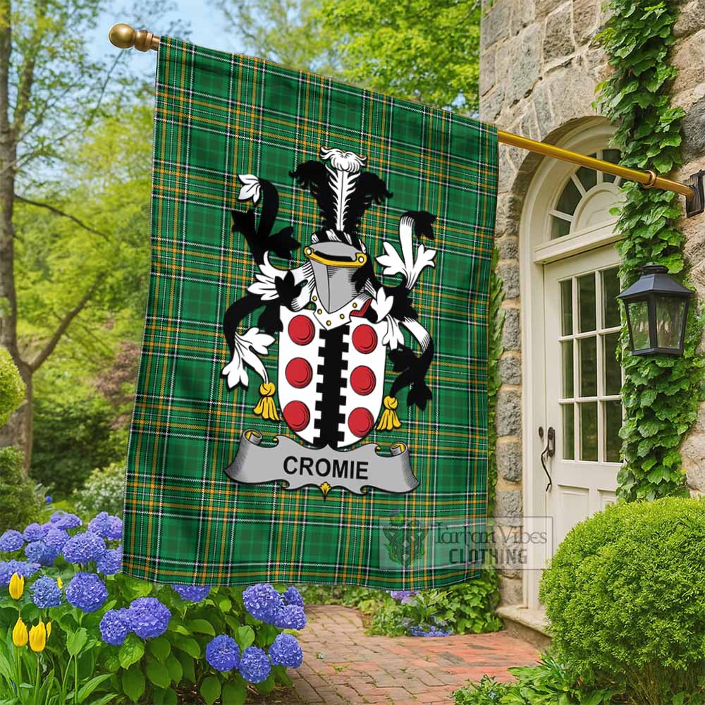 Cromie Irish Clan Tartan Flag with Coat of Arms