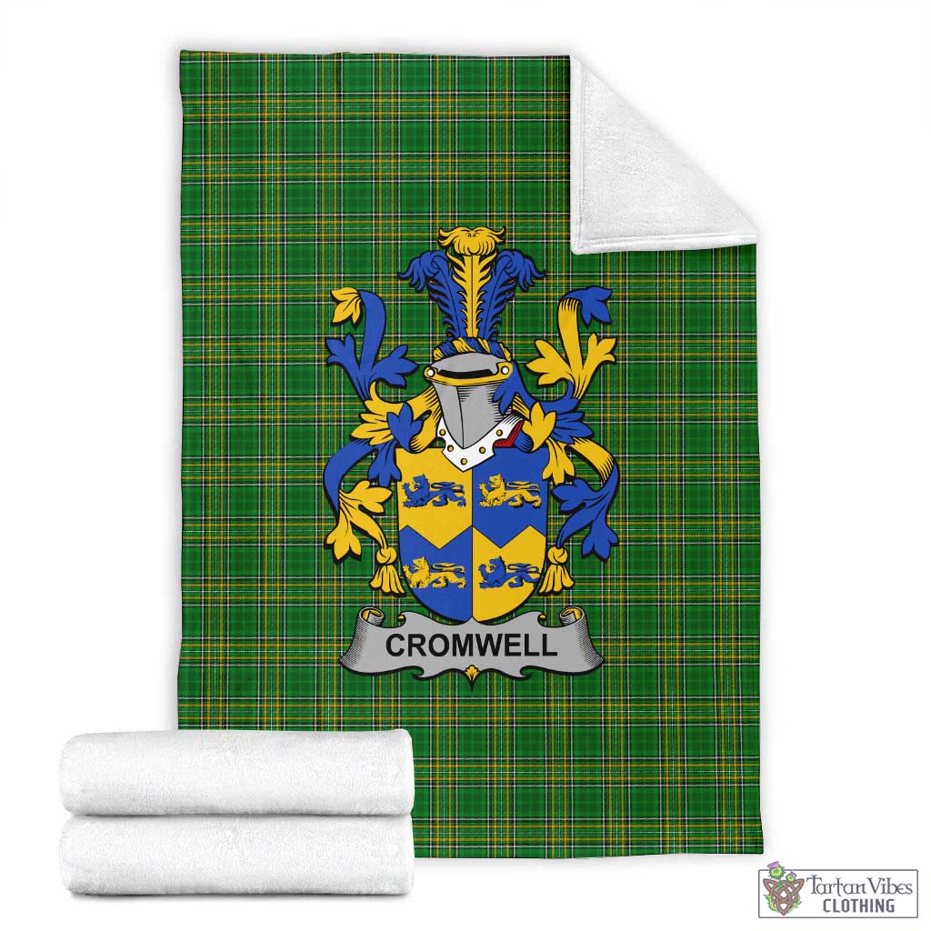 Cromwell Irish Clan Tartan Blanket with Coat of Arms X-Large 59 x 79 inches 150 x 200 cm - Tartan Vibes Clothing