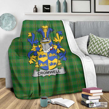 Tartan Vibes Clothing Cromwell Irish Clan Tartan Blanket with Coat of Arms
