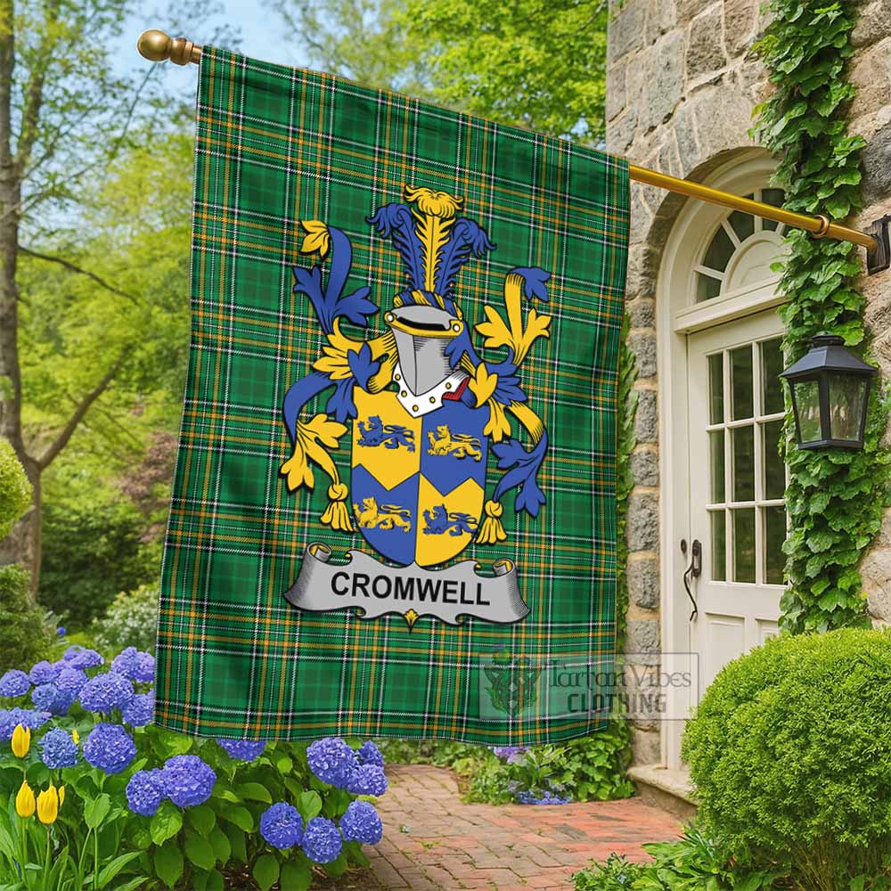 Cromwell Irish Clan Tartan Flag with Coat of Arms