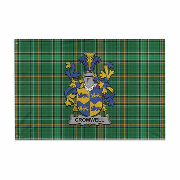 Tartan Vibes Clothing Cromwell Irish Clan Tartan House Flag with Coat of Arms
