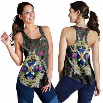 Tartan Vibes Clothing Crosbie Tartan Family Crest Women's Racerback Tanks Lion Rampant Royal Thistle Shield Celtic Inspired