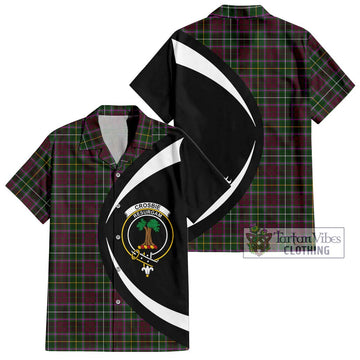 Crosbie Tartan Short Sleeve Button Up with Family Crest Circle Style Kid - Tartan Vibes Clothing
