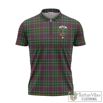Crosbie Tartan Zipper Polo Shirt with Family Crest Unisex - Tartan Vibes Clothing