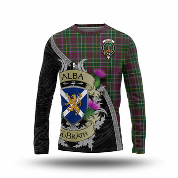 Tartan Vibes Clothing Crosbie Tartan Family Crest Long Sleeve T-Shirt Lion Rampant Royal Thistle Shield Celtic Inspired
