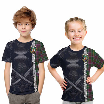 Tartan Vibes Clothing Crosbie Tartan Kid T-Shirt with Family Crest Cross Sword Thistle Celtic Vibes