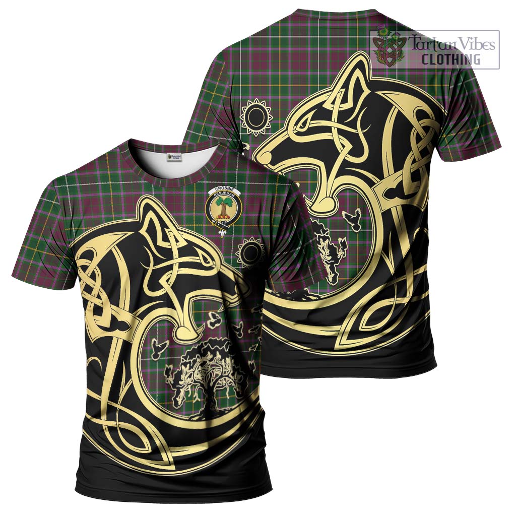 Crosbie Tartan T-Shirt with Family Crest Celtic Wolf Style Kid's Shirt - Tartan Vibes Clothing