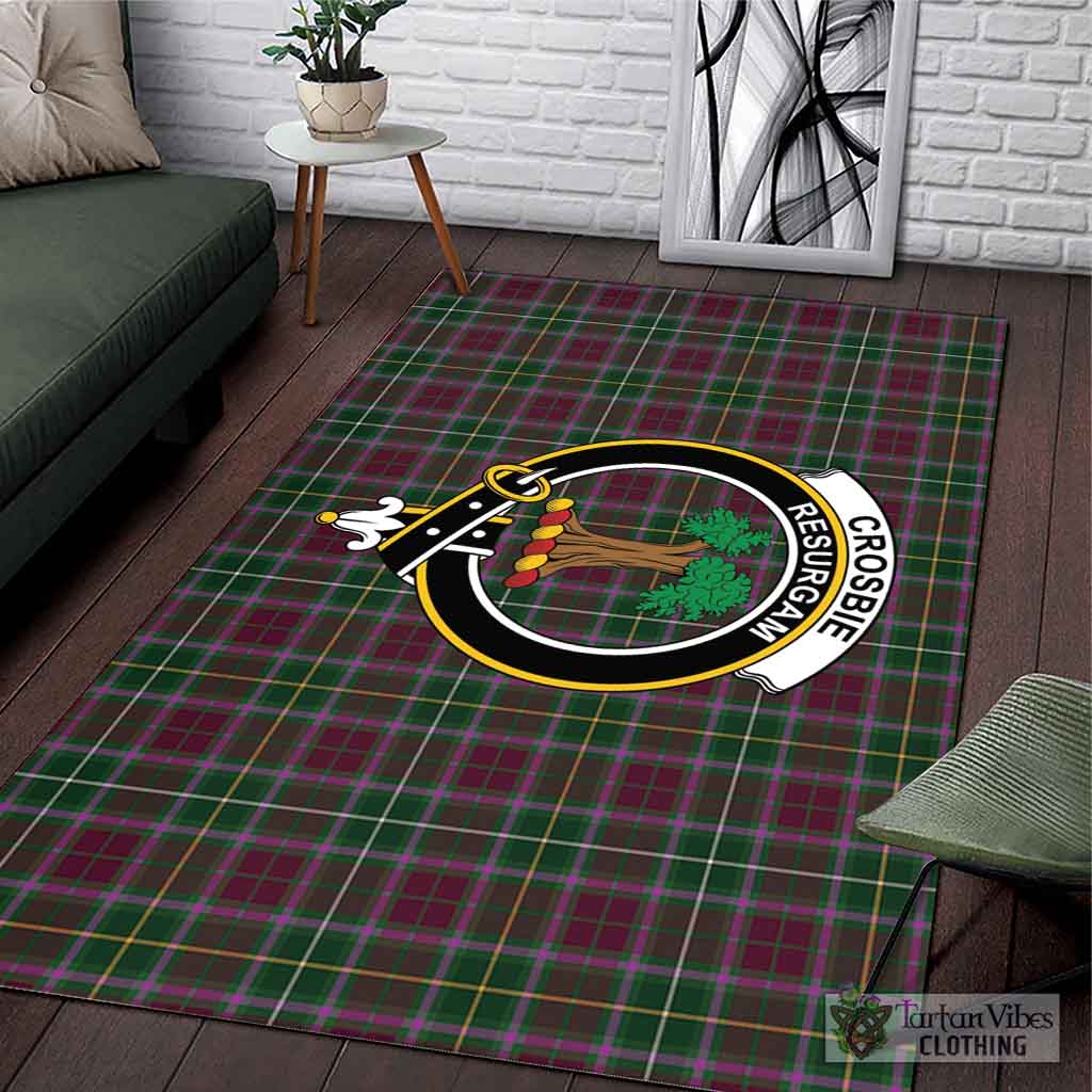 Tartan Vibes Clothing Crosbie Tartan Area Rug with Family Crest