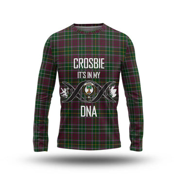 Crosbie Tartan Long Sleeve T-Shirt with Family Crest DNA In Me Style Unisex - Tartanvibesclothing Shop