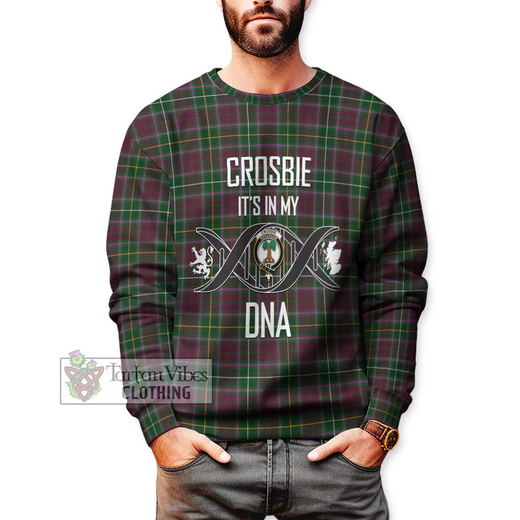 Crosbie Tartan Sweatshirt with Family Crest DNA In Me Style Unisex - Tartanvibesclothing Shop