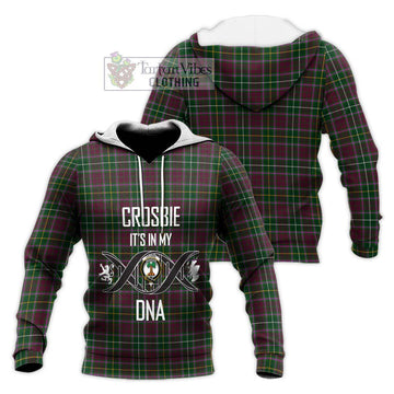 Crosbie Tartan Knitted Hoodie with Family Crest DNA In Me Style Unisex Knitted Pullover Hoodie - Tartanvibesclothing Shop