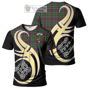Tartan Vibes Clothing Crosbie Tartan T-Shirt with Family Crest and Celtic Symbol Style