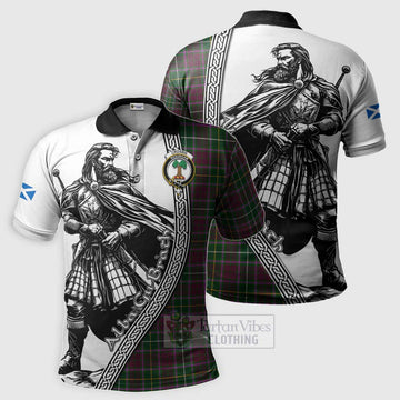Tartan Vibes Clothing Crosbie Tartan Clan Crest Polo Shirt with Highlander Warrior Celtic Style