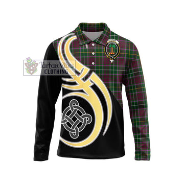 Crosbie Tartan Long Sleeve Polo Shirt with Family Crest and Celtic Symbol Style Unisex - Tartan Vibes Clothing