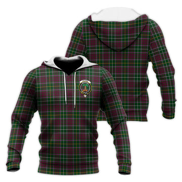 Crosbie Tartan Knitted Hoodie with Family Crest