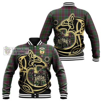 Crosbie Tartan Baseball Jacket with Family Crest Celtic Wolf Style Unisex - Tartan Vibes Clothing