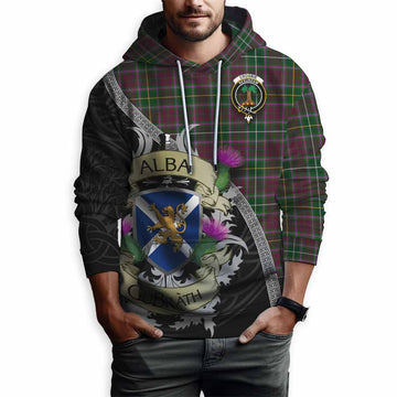 Tartan Vibes Clothing Crosbie Tartan Family Crest Hoodie Lion Rampant Royal Thistle Shield Celtic Inspired