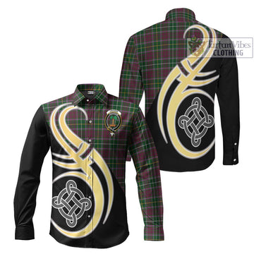 Crosbie Tartan Long Sleeve Button Shirt with Family Crest and Celtic Symbol Style Men's Shirt S - Tartan Vibes Clothing
