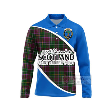 Tartan Vibes Clothing Crosbie Family Crest Tartan Long Sleeve Polo Shirt Celebrate Saint Andrew's Day in Style