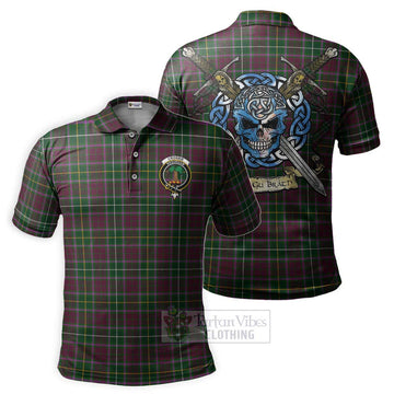 Tartan Vibes Clothing Crosbie Tartan Polo Shirt with Family Crest Celtic Skull Style