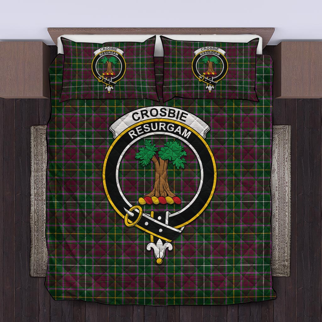 Crosbie Tartan Quilt Bed Set with Family Crest Twin - Tartan Vibes Clothing