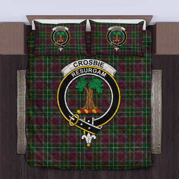 Crosbie Tartan Quilt Bed Set with Family Crest Twin - Tartan Vibes Clothing
