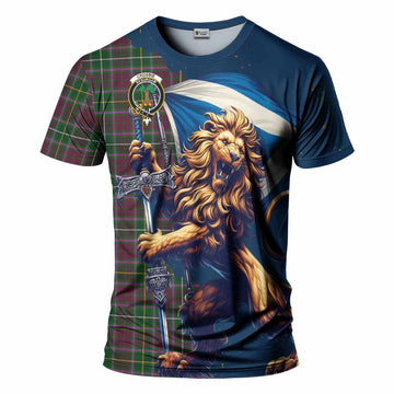 Tartan Vibes Clothing Crosbie Tartan Family Crest T-Shirt with Scottish Majestic Lion