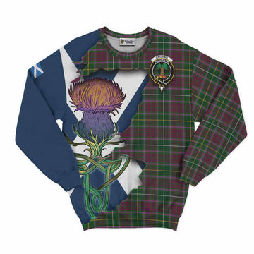 Tartan Vibes Clothing Crosbie Tartan Family Crest Sweatshirt Scottish Thistle Celtic Inspired