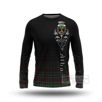 Tartan Vibes Clothing Crosbie Tartan Long Sleeve T-Shirt Featuring Alba Gu Brath Family Crest Celtic Inspired