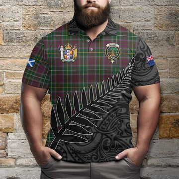 Crosbie Crest Tartan Polo Shirt with New Zealand Silver Fern Half Style Kid - Tartan Vibes Clothing