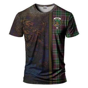 Tartan Vibes Clothing Crosbie Tartan Family Crest T-Shirt Alba Gu Brath Be Brave Lion Ancient Style