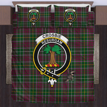 Crosbie Tartan Bedding Set with Family Crest US Bedding Set - Tartan Vibes Clothing