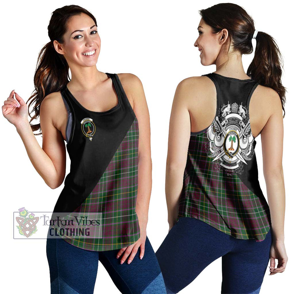 Crosbie Tartan Women's Racerback Tanks with Family Crest and Military Logo Style 4XL - Tartanvibesclothing Shop
