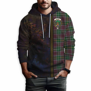 Tartan Vibes Clothing Crosbie Tartan Family Crest Hoodie Alba Gu Brath Be Brave Lion Ancient Style